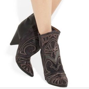 Isabel Marant embroidered boots in color berry